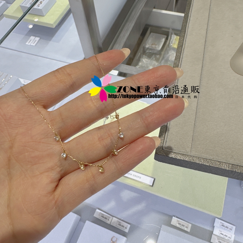 日本代购星珠宝24春新品：朝露水滴白蓝宝石流苏10K金项链，如何才能拥有这份精致？