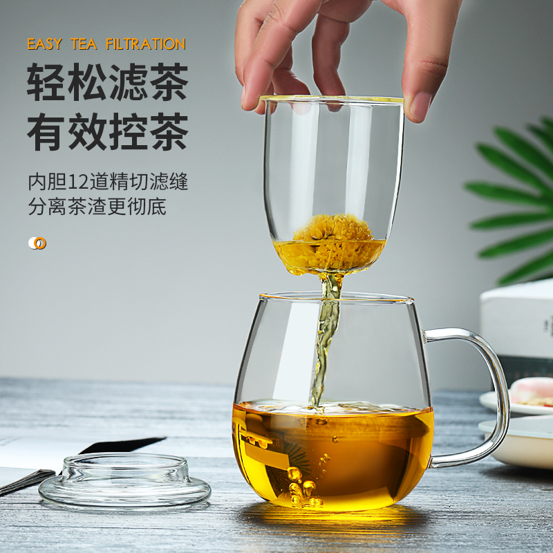 加厚耐高温花茶杯：泡茶神器，透明玻璃杯的优雅选择✨