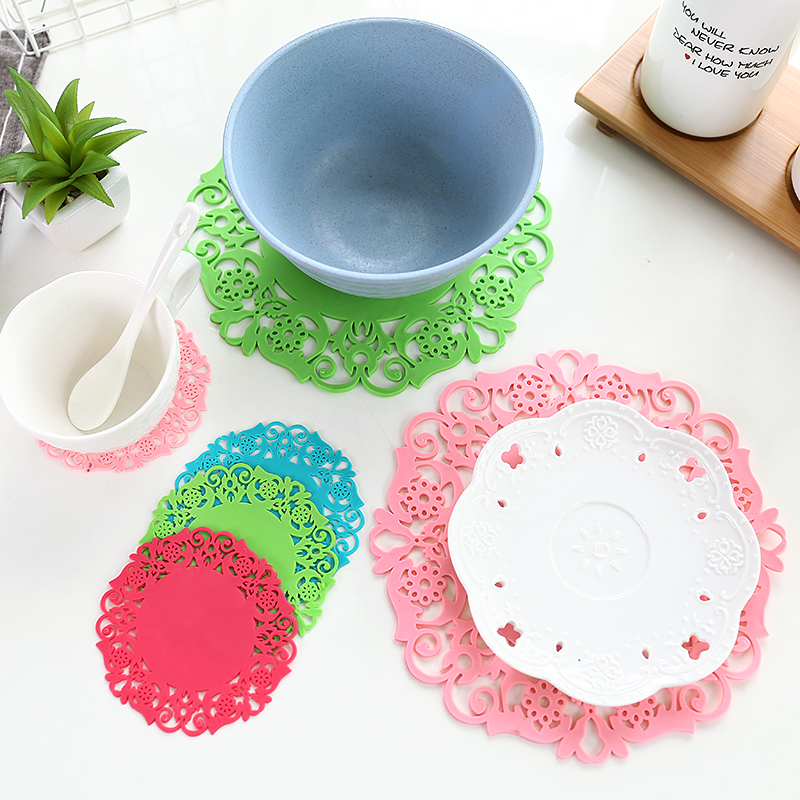 5片装硅胶橡胶隔热垫：厨房必备神器，守护你的餐桌安全！