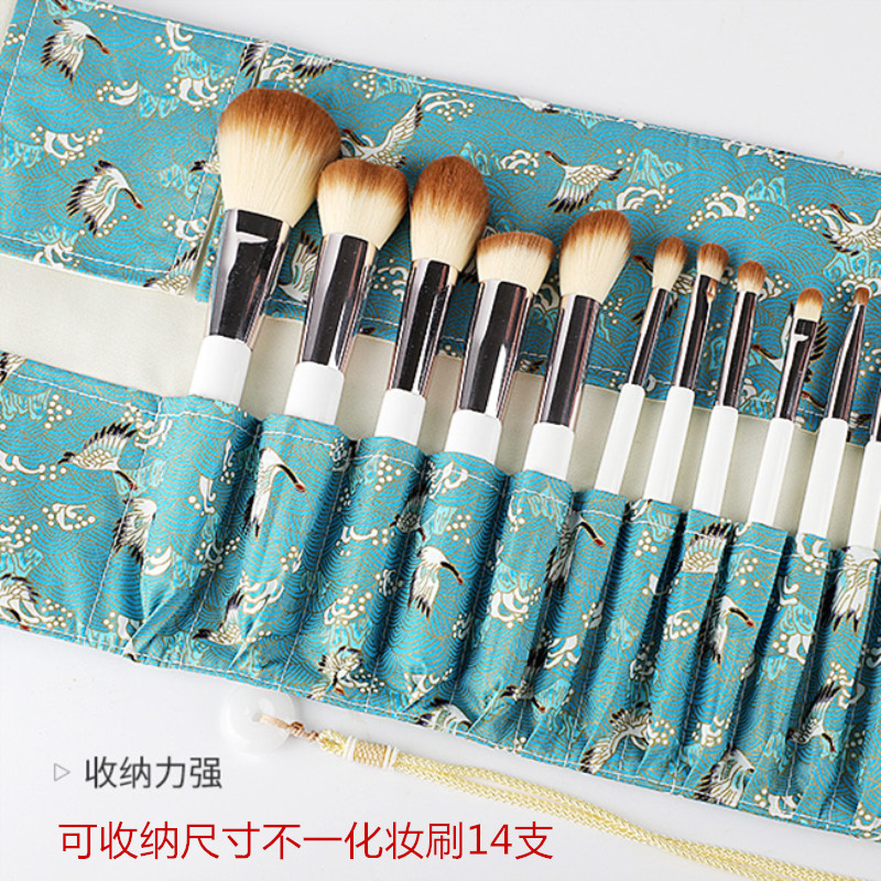 罗奈儿古风系列化妆刷收纳包：14/12支刷包，你的美妆收纳新宠！
