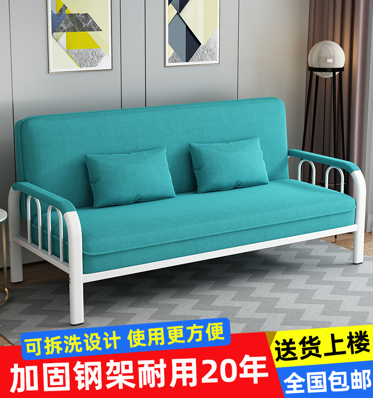复古布艺沙发床：小户型客厅卧室的完美解决方案，可折叠拆洗双功能沙发床大揭秘！