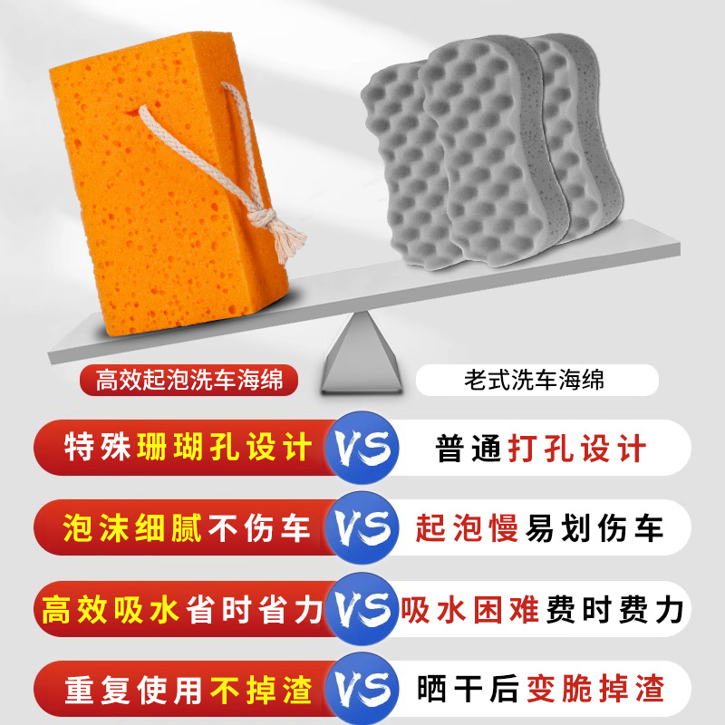 超大号蜂窝珊瑚洗车海绵：清洁神器，让爱车焕然一新✨