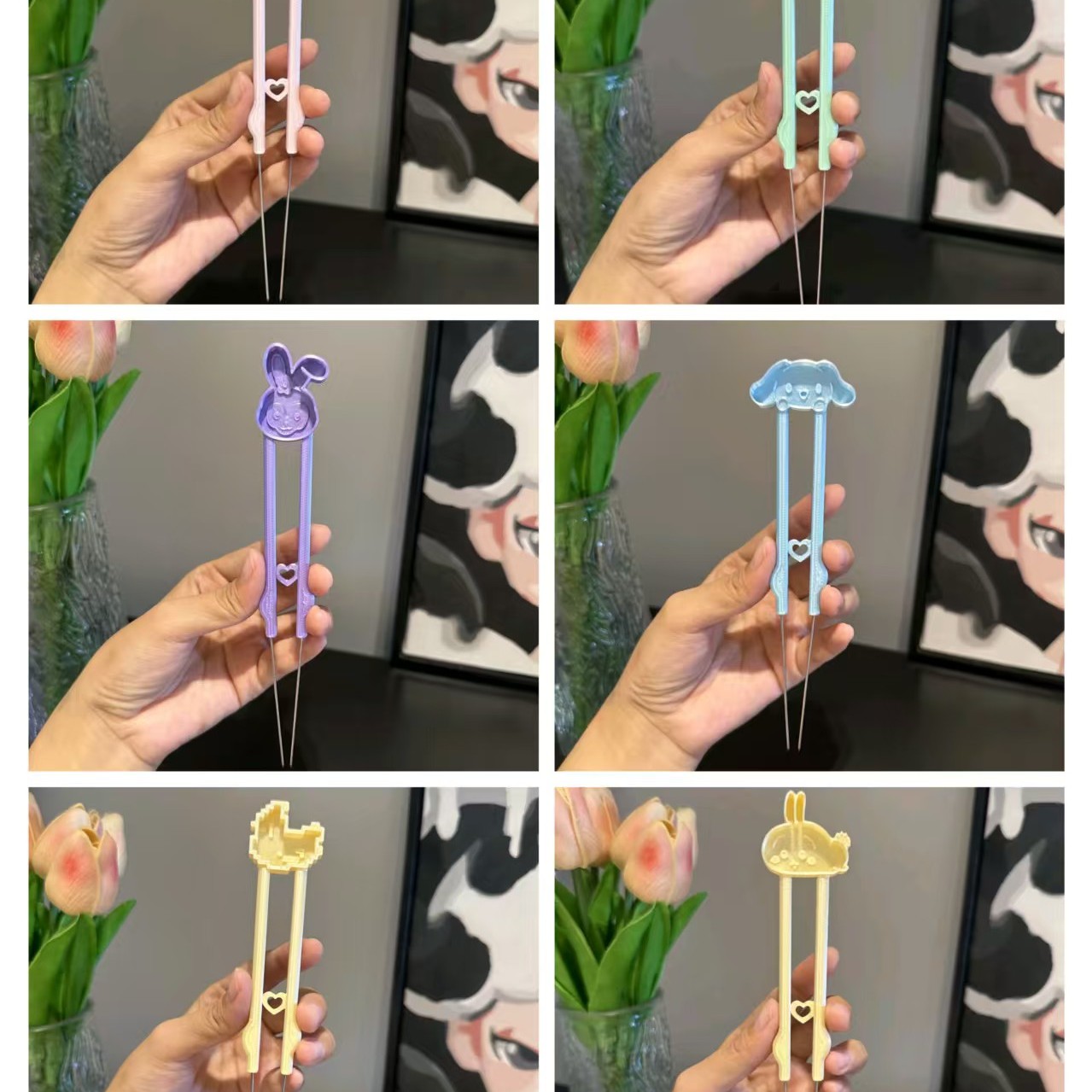 泡芙卷神器猫爪铲豆针长镊子夹子工具三代双针镊子2.6mm拼豆工具，烘焙新宠，拯救手工控！