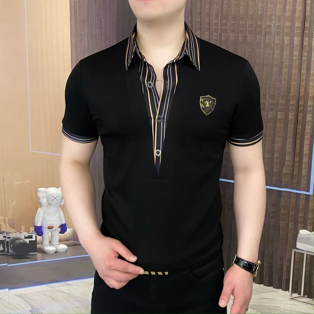 黑色短袖男Polo衫：痞帅夏季必备，美式潮流新宠