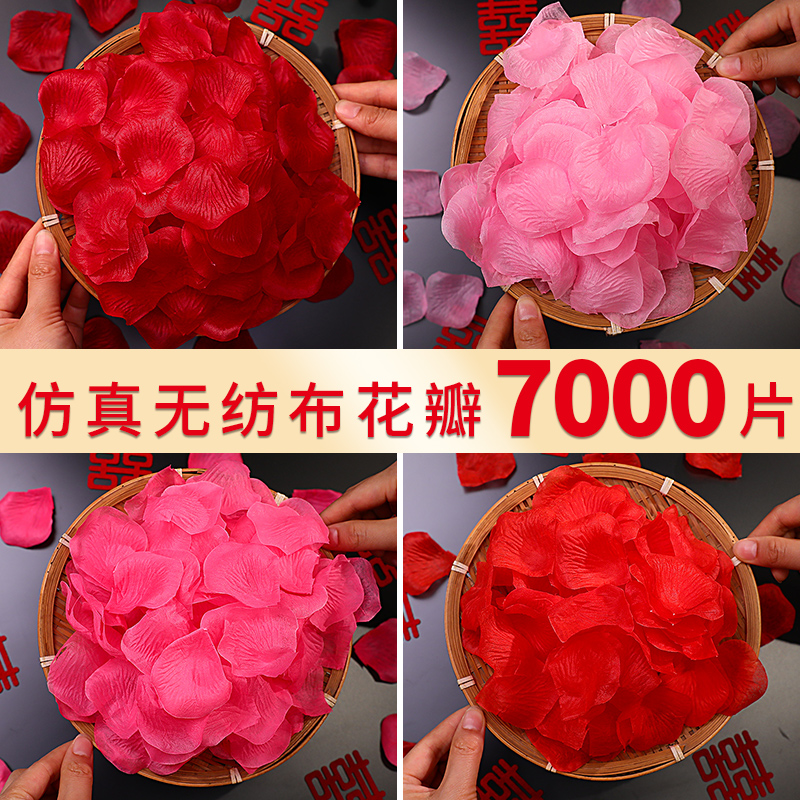 仿真缎布玫瑰花瓣烧边：婚礼手撒花DIY礼盒，打造梦幻派对布置！