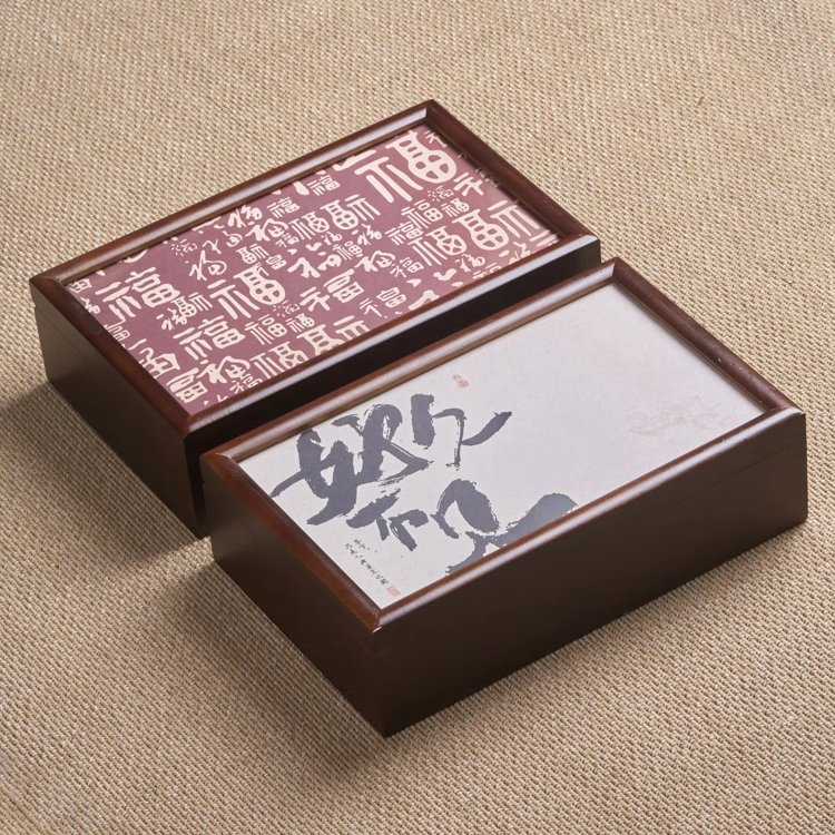 长方形木盒定制：原木日式回流盒，茶叶礼盒的极致艺术