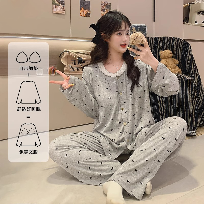 法国Uamtor孕妇莫代尔月子服，夏秋2025新款带胸垫待产产后哺乳睡衣，宝妈必备神器！