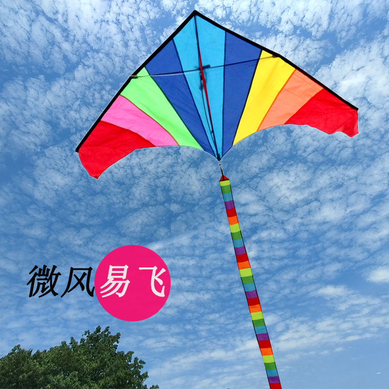 潍坊三角彩虹转尾长尾风筝：亲子时光必备，微风也能飞起来的可爱神器