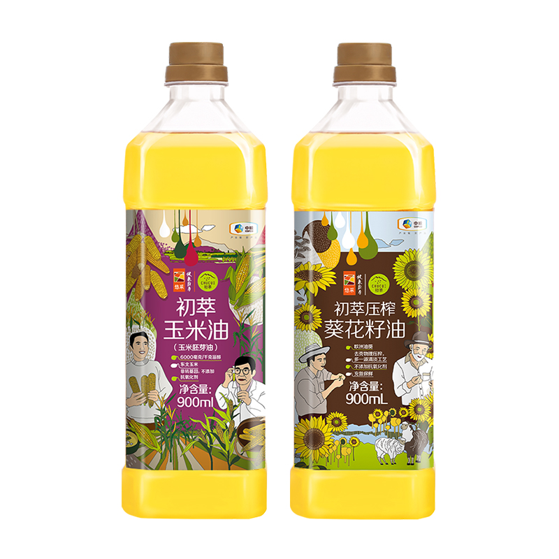 中粮初萃食用油：玉米葵花籽油组合，厨房里的健康守护神✨