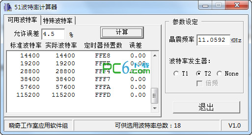 51波特率计算器V1.0绿色版