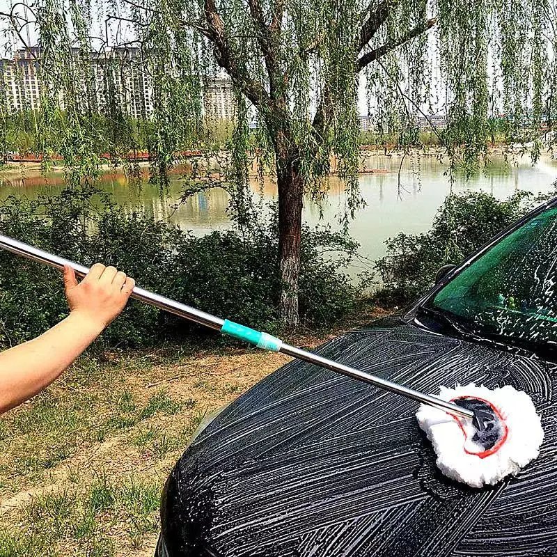 长杆伸缩洗车神器：不伤车漆的洗车刷，懒人必备！