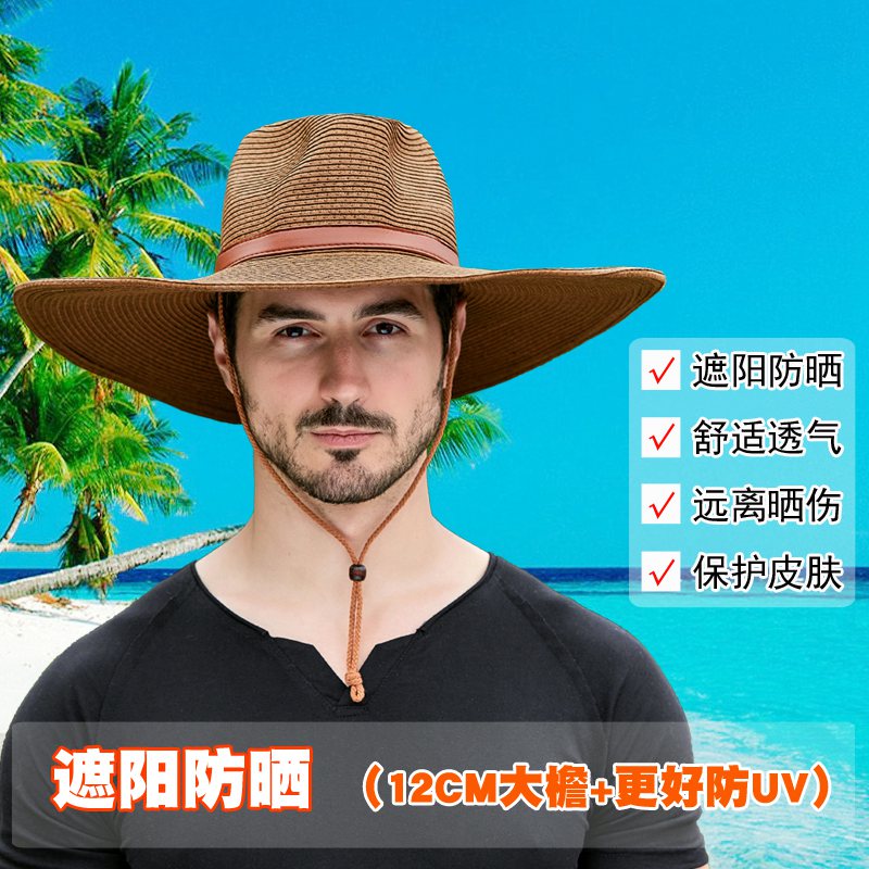 夏日必备！大檐防晒帽子男士钓鱼帽，户外活动的完美伴侣!