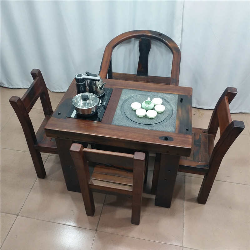 阳台变身小资天堂，老船木茶桌椅组合带你领略慢生活美学