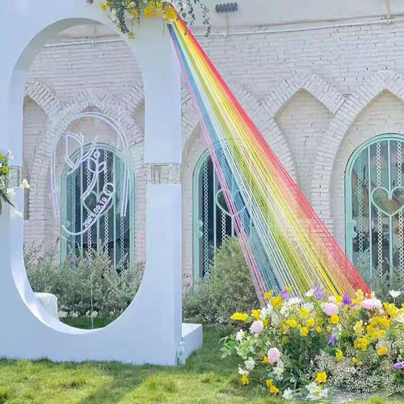 婚庆创意线帘婚礼丁达尔拉线彩虹线：打造梦幻婚礼现场✨