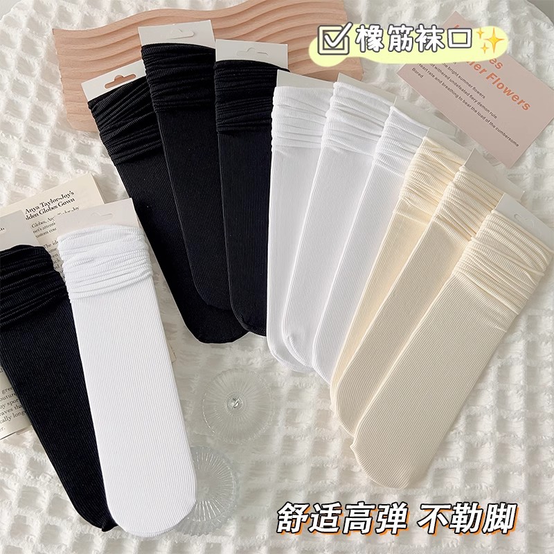丝棉高级灰堆堆袜：重工miu风薄款微透长袜，网红叠穿袜的时尚秘密