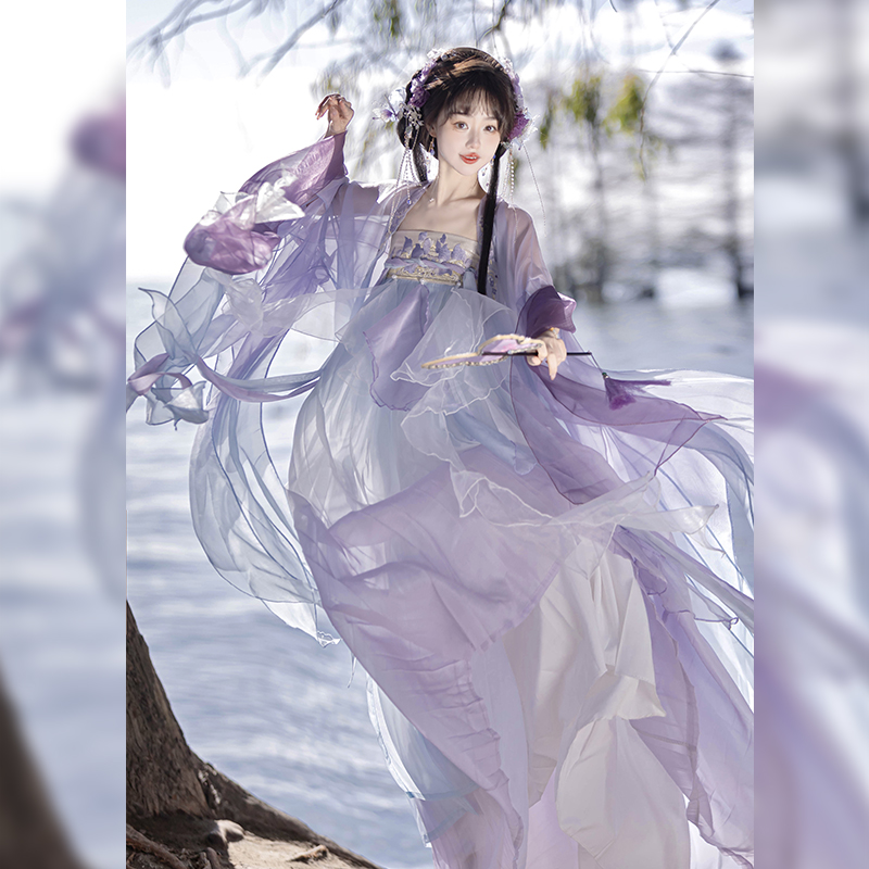 原创汉服女【凤凰】重工刺绣华丽诃子裙大袖衫仙气套装，古风春夏季必备神器！