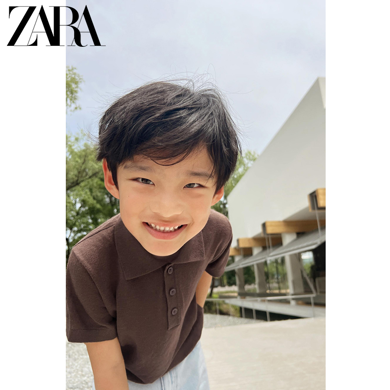 ZARA2025夏季新品童装：棉麻混纺简约短袖POLO衫，如何让孩子穿出清新范儿？
