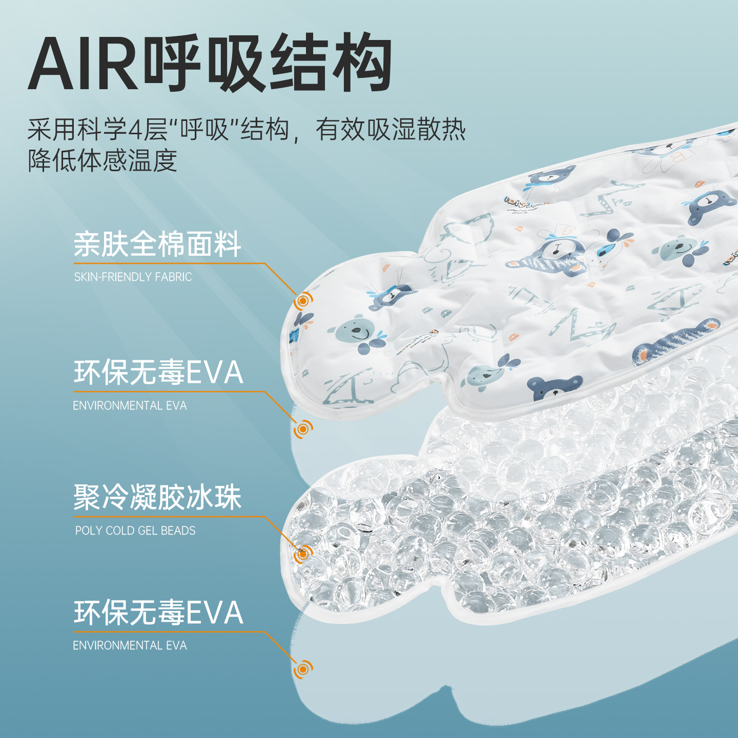 夏日宝宝出行神器！Heekin婴儿车凉席手推车+宝宝餐椅坐靠冰珠垫，清凉一夏！