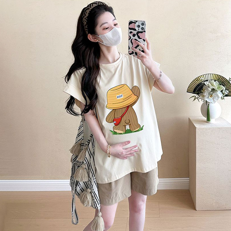 孕妇夏日必备！潮妈们都在穿的纯棉宽松孕妇套装，轻松应对孕期