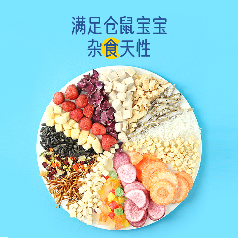 仓鼠零食大礼包：面包虫、冻干蔬果、磨牙饼，满足你家小仓鼠的所有幻想！