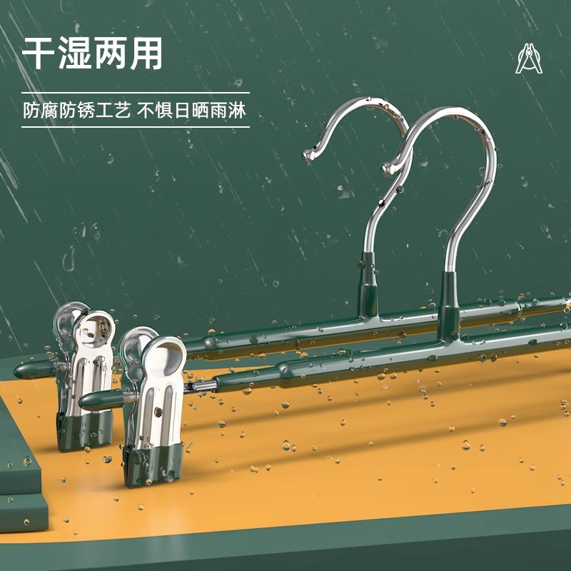 裤夹裤架夹子无痕防滑家用衣柜收纳晾晒挂裤子专用不锈钢裙夹衣架：家居收纳神器，告别皱褶烦恼！
