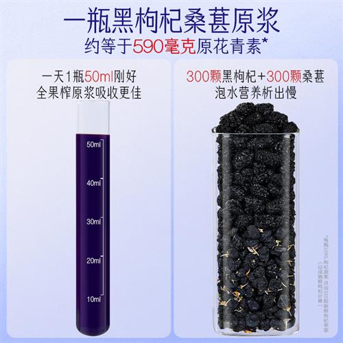 老谷头黑枸杞桑葚原浆：熬夜必备，花青素满满，500ml鲜榨原液的秘密