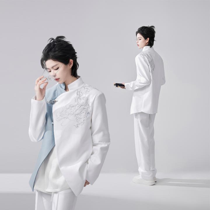衔青原创曦舒震鳞国风龙纹刺绣新中式腰封裙片男女同款外套裤子，穿出东方美学的时尚态度！