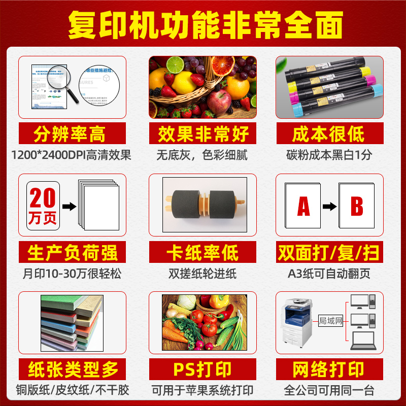 施乐A3彩色复印机，办公神器，高效打印新选择！