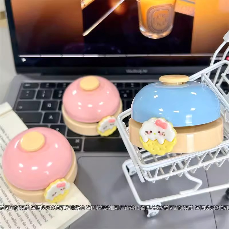 抖音直播成交必备神器：饼干KT猫卡通铃铛手按铃，抢答神器了解一下！