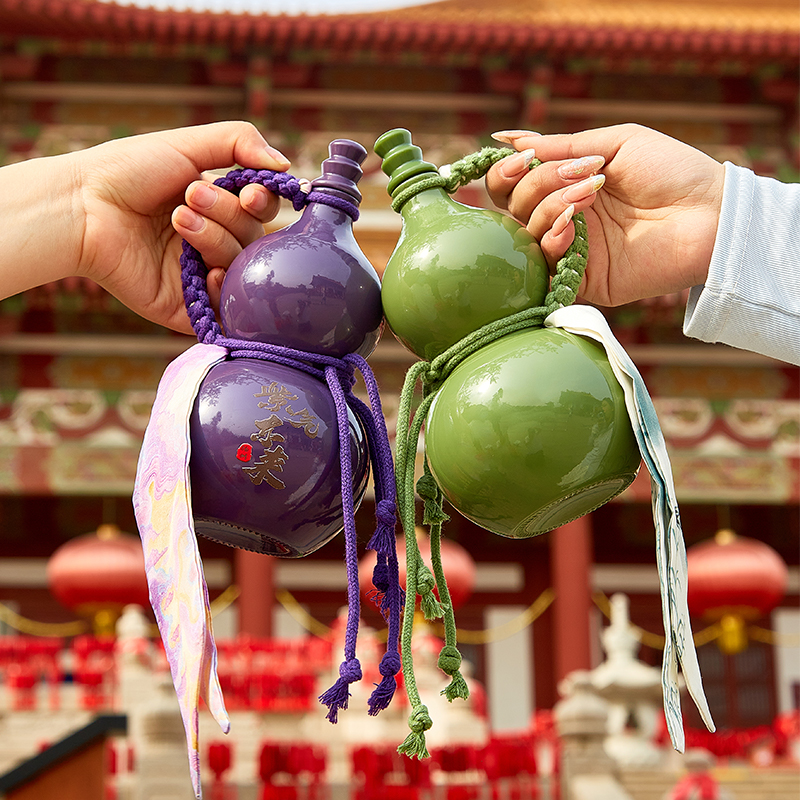 新年纳福葫芦瓶：国风瓶装新潮流，景区同款奶茶瓶，收藏送礼两相宜！