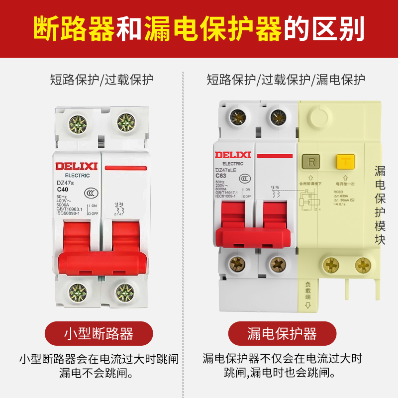德力西DZ47PLE空气开关：家庭安全用电的守护神️
