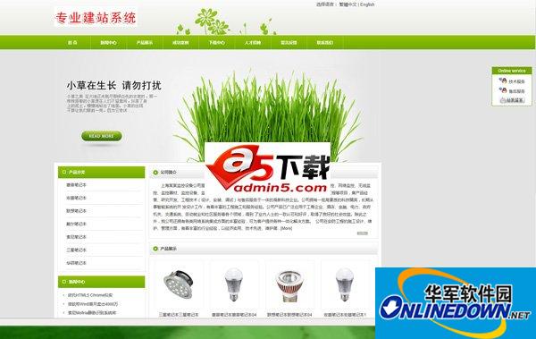 网展中英企业网站系统 绿色风格5.1