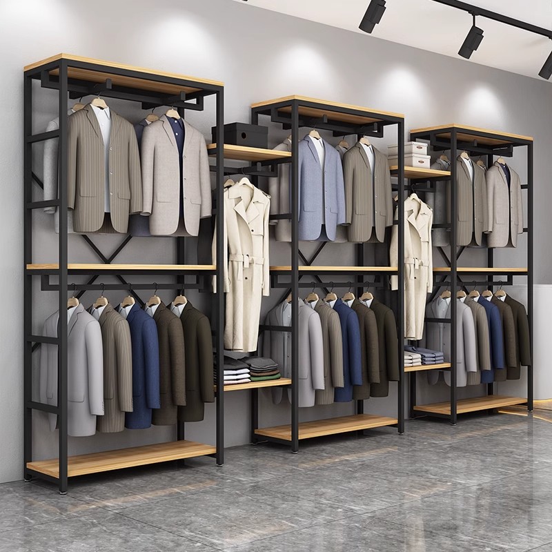童装店展示架新潮流，2024新款网红双层儿童挂衣架，开店必备神器！✨