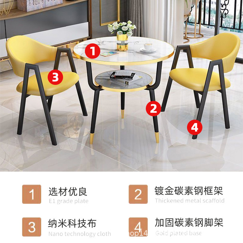 公司前台接待洽谈桌椅组合，小户型餐桌新潮流，奶茶店咖啡厅必备神器！️