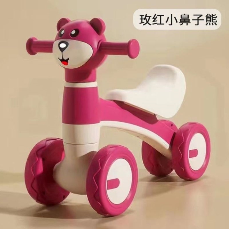 儿童款滑板车平衡车1-3岁宝宝防侧翻轻便无脚踏小孩四轮溜溜车，萌娃必备！