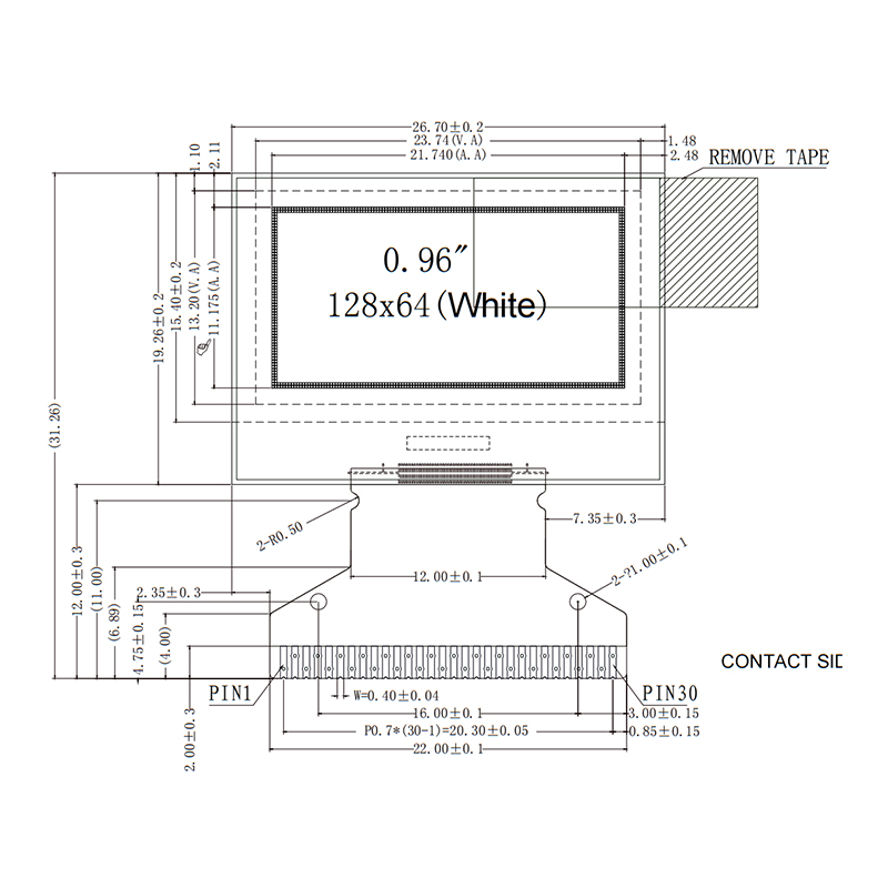 0.96寸OLED模块：分辨率128*64，IIC接口，SSD1306驱动，老款显示王者归来！
