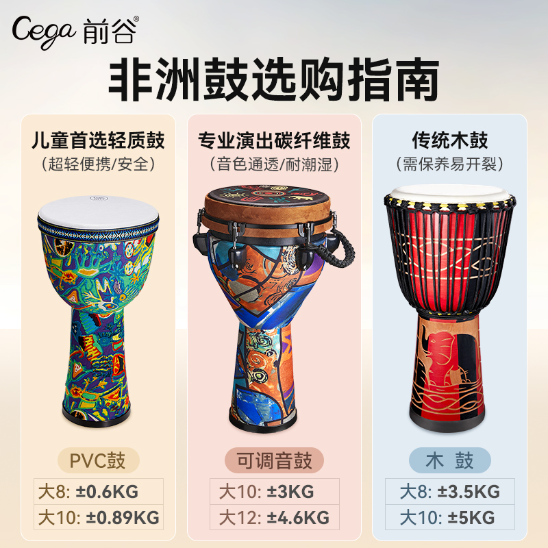 初学必备！8寸10寸12寸丽江非洲手鼓，敲响你的音乐梦想