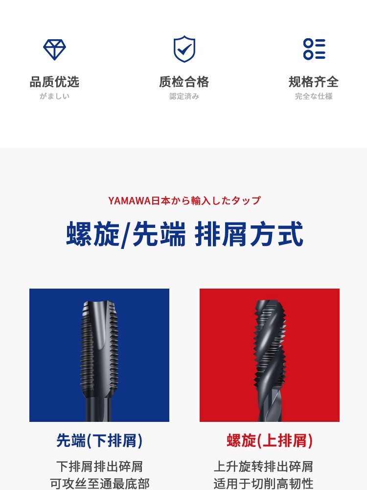 Z-PRO YAMAWA 氧化螺旋先端丝锥：黑色不锈钢丝攻，解锁精密加工新境界！