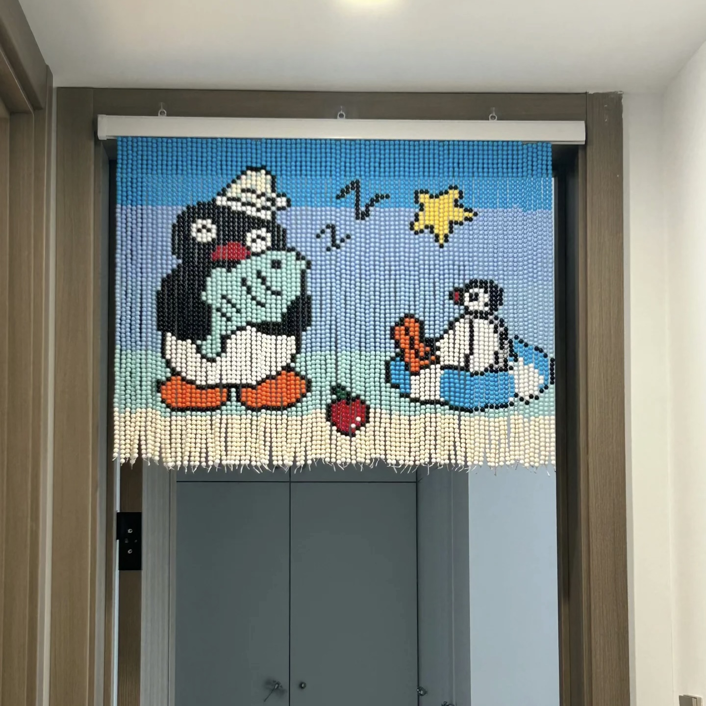 樱桃珠帘门帘材料包，手工串珠DIY挂帘，打造可爱简约门帘装饰挂件！