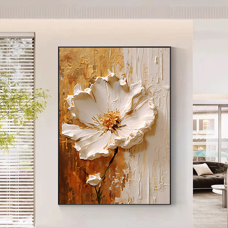 奶油风花卉入户门玄关装饰画：2025新款，郁金香走廊过道温馨挂画大揭秘！