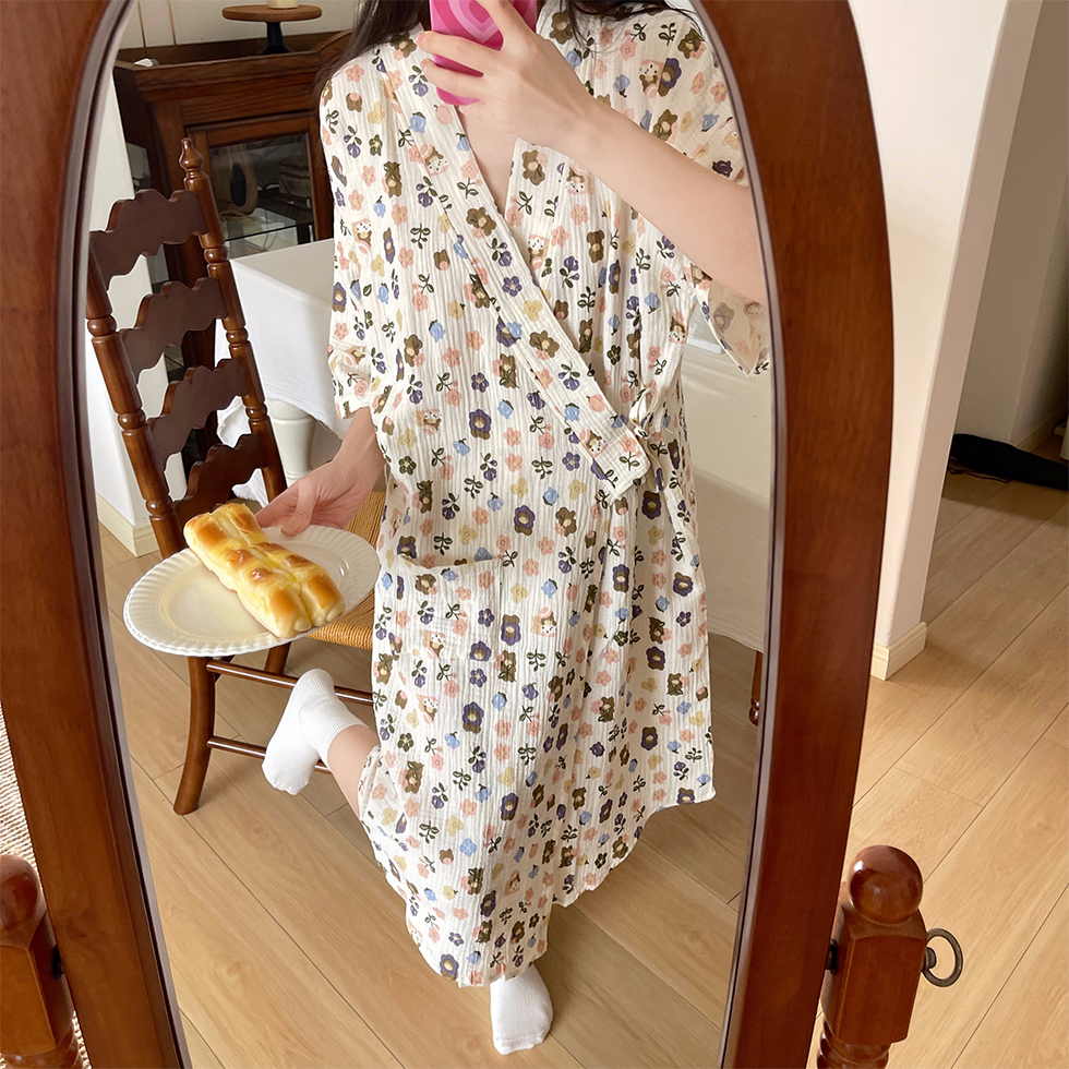 春夏必备！棉麻浴袍亚麻浴衣，日系和服长袖睡衣，轻松享受桑拿汗蒸新体验
