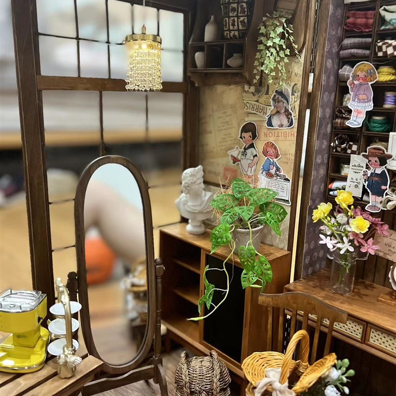 OB11道具GSC配件12分6分BJD娃屋微缩场景迷你水晶小吊灯30条链：打造梦幻小屋的神器！