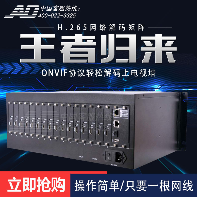 解码矩阵新宠：支持海康威视大华H265网络矩阵，14屏解码器，解锁监控新体验！
