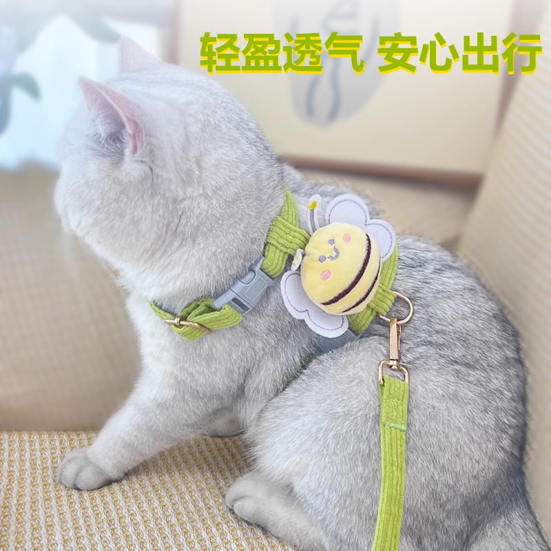 猫咪牵引绳背心式防挣脱遛猫链子：让喵星人安全出行的秘密武器！