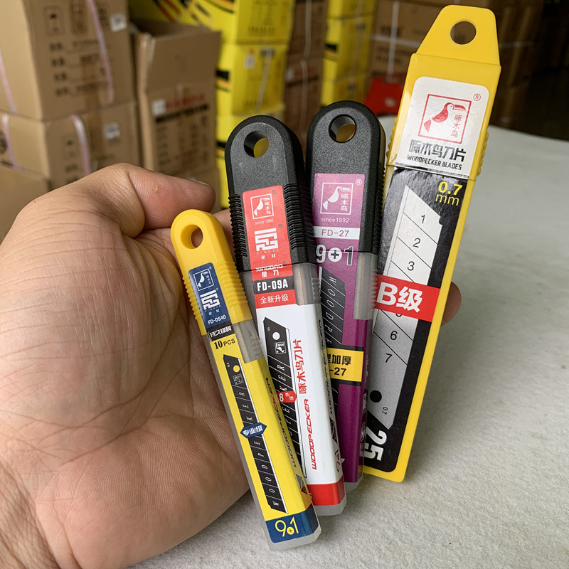 啄木鸟09A美工刀片：18mm工业级裁纸利器，100片装让你剪不停！