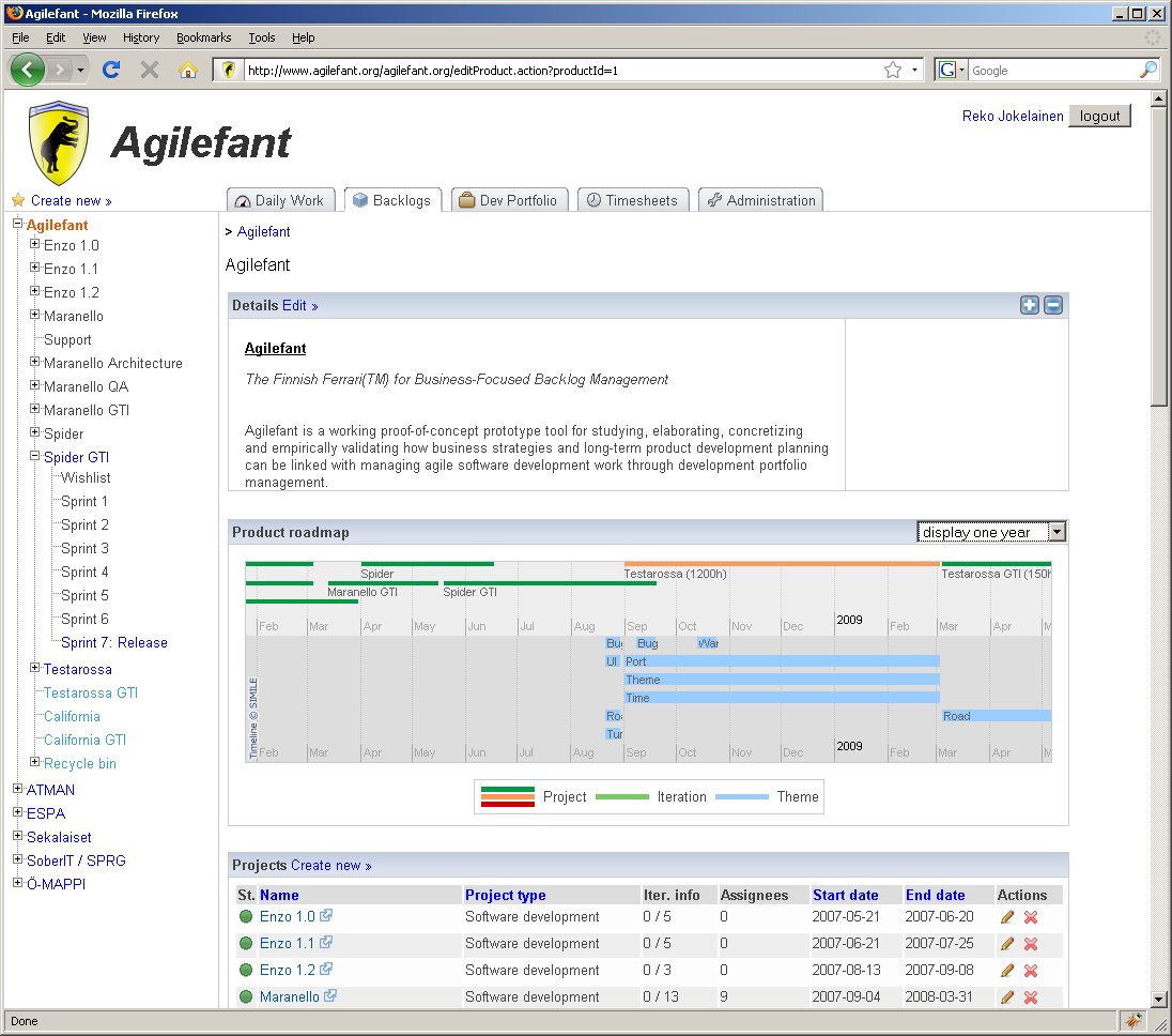 Agilefant2.0 Beta 2