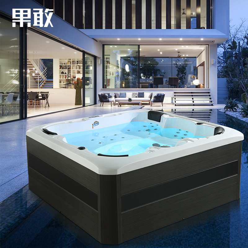 果敢花园户外浴缸温泉SPA按摩缸恒温冷水加热2.15米916：打造你的私人温泉体验