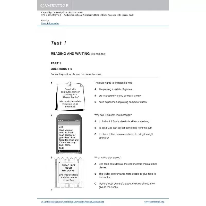2025KETPET3剑桥通用五级考试KET青少版官方真题3校园版：助力英语小达人的必备神器
