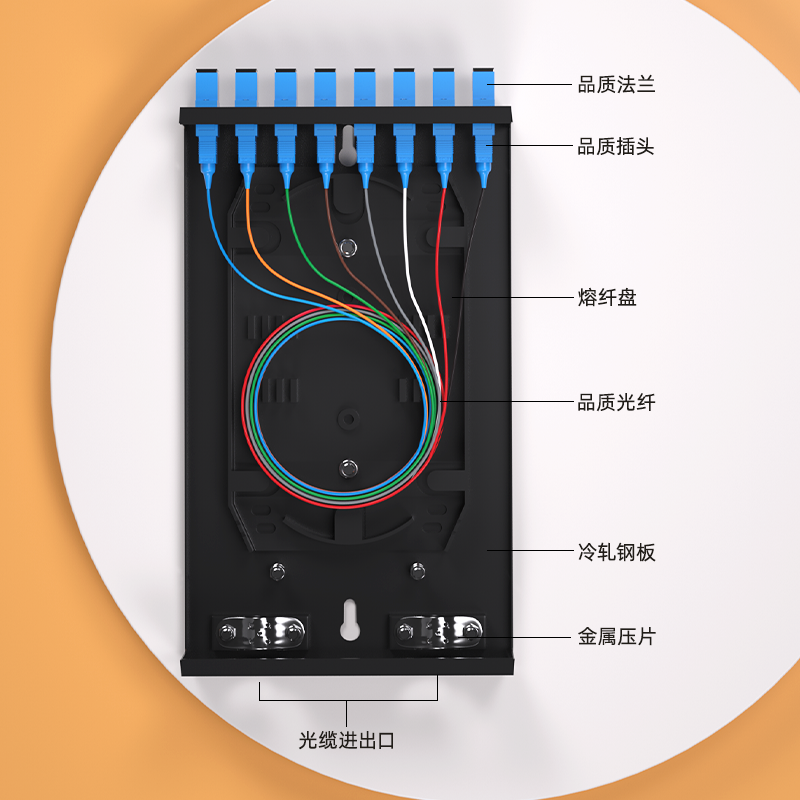 永杭光纤终端盒：12口LC单模双工，光缆熔接神器，让布线从此简单！
