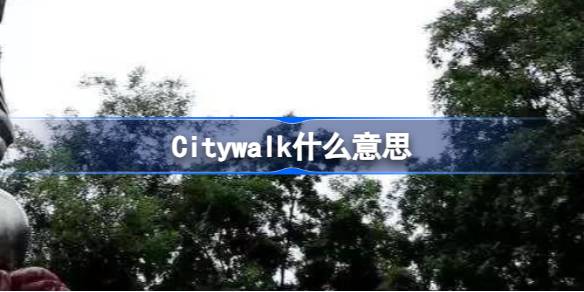 Citywalk什么意思 Citywalk网络词来源